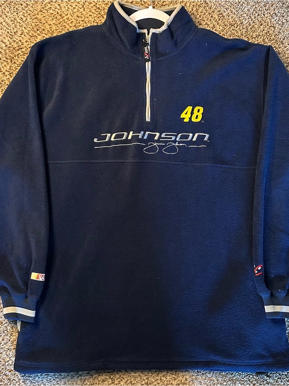 Jimmie Johnson 48 Navy Quarter-Zip Pullover Sweater